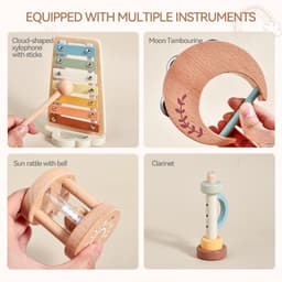 Thumbnail Đồ chơi nhạc cụ bằng gỗ cho bé Đồ chơi phát triển giác quan cho bé Đồ chơi học tập sớm Montessori dành cho trẻ mới biết đi 3