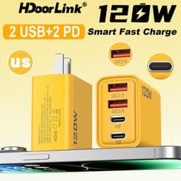 Thumbnail HdoorLink PD Sạc Siêu Nhanh Dual PD USB 4 Cổng Sạc Nhanh Cho Samsung Xiaomi US Sạc Cắm 1