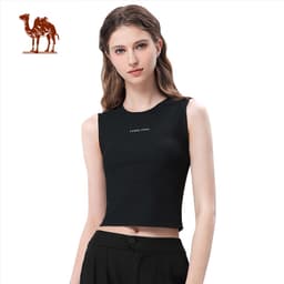 Thumbnail CAMEL CROWN Nữ Yoga Áo Vest Thoáng Khí Dệt Kim Thể Dục Nhanh Khô Đế Lưng Thể Thao 1