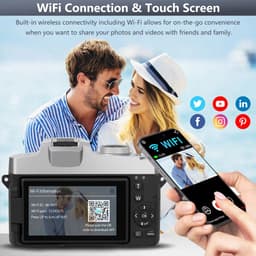 Thumbnail Camera kỹ thuật số EKLEVA 75MP để chụp ảnh & quay Video, Camera Vlogging 4K với màn hình lật cảm ứng 3 inch Zoom quang 10X, Tự động lấy nét nhỏ gọn 2