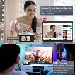 Thumbnail Camera kỹ thuật số EKLEVA 75MP để chụp ảnh & quay Video, Camera Vlogging 4K với màn hình lật cảm ứng 3 inch Zoom quang 10X, Tự động lấy nét nhỏ gọn 4