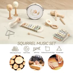 Thumbnail Trẻ Em Tay Nhạc Cụ Bộ Gõ Di Động Trẻ Em Âm Nhạc Khai Sáng Nhạc Cụ Orff Trống Chuông Tay Đồ Chơi Cảm Giác 4