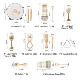 Thumbnail Trẻ Em Tay Nhạc Cụ Bộ Gõ Di Động Trẻ Em Âm Nhạc Khai Sáng Nhạc Cụ Orff Trống Chuông Tay Đồ Chơi Cảm Giác 2