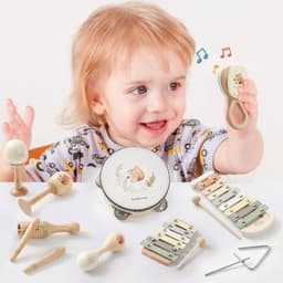 Thumbnail Trẻ Em Tay Nhạc Cụ Bộ Gõ Di Động Trẻ Em Âm Nhạc Khai Sáng Nhạc Cụ Orff Trống Chuông Tay Đồ Chơi Cảm Giác 3