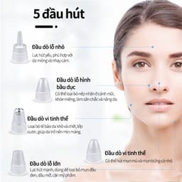 Thumbnail CkeyiN Máy hút mụn đầu đen làm sạch lỗ chân lông kèm 5 đầu hút chuyên dụng máy hút mụn cầm tay MR596 4