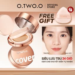 Thumbnail O.two.o 2In1 Kem Phấn & Đệm Bảo hiểm toàn diện Kem nền không tì vết / không móng vuốt Matte Oil-Control Longwear Setting Pressed Powder Natural Finish Base Makeup With Puff 101g 1