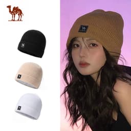Thumbnail CAMEL CROWN Plus Nhung Dệt Kim Mũ Nam Nữ Trượt Tuyết Len Mũ Bảo Vệ Tai Lạnh Mũ Đi Xe Đạp 1