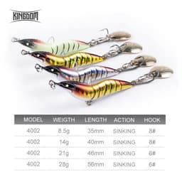 Thumbnail Mồi Câu Cá Giả Kingdom Bằng Kim Loại Cứng Thiết Kế Muỗng Xoay 8.5g 35mm 14g 40mm 21g 46mm 28g 56mm 1