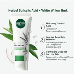Thumbnail Sữa rửa mặt INOHERB giảm mụn chiết xuất vỏ cây liễu trắng 100g 2