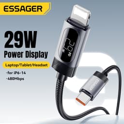 Thumbnail Cáp dữ liệu sạc nhanh Essager USB-C sang L 29W Công suất hiển thị kỹ thuật số 1