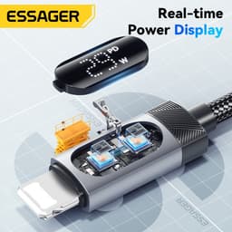 Thumbnail Cáp dữ liệu sạc nhanh Essager USB-C sang L 29W Công suất hiển thị kỹ thuật số 3
