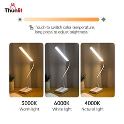 Thumbnail Đèn đọc sách Thunlit 1500mAh điều chỉnh độ sáng 3 màu kết nối sạc cổng USB 4