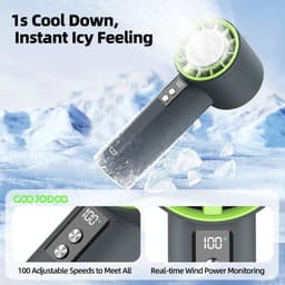 Thumbnail Quạt cầm tay GOOJODOQ 10x Tăng cường sức gió 100 cấp Độ điều chỉnh tốc độ Máy nén lạnh 4