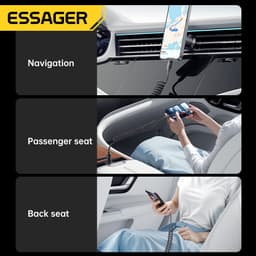 Thumbnail Cáp sạc lò xo ESSAGER 60W / 100W Type C Type C sang Type C Cáp dữ liệu sạc xe hơi 2