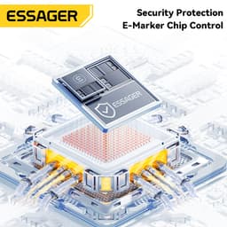 Thumbnail Cáp sạc lò xo ESSAGER 60W / 100W Type C Type C sang Type C Cáp dữ liệu sạc xe hơi 4