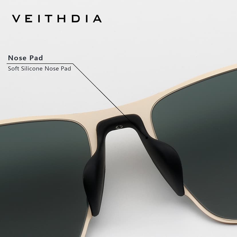 Ảnh Kính râm phân cực Nylon độ phân cực cao bằng thép không gỉ vuông VEITHDIA dành cho nam có khả năng chống tia cực tím Thích hợp cho ngoài trời V812 3