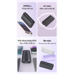 Thumbnail Sạc Dự Phòng 20000mah Awei P19K Sạc Nhanh Cổng USB Kép Có Đèn LED Hỗ Trợ Sạc Nhanh Cho Điện Thoại 2