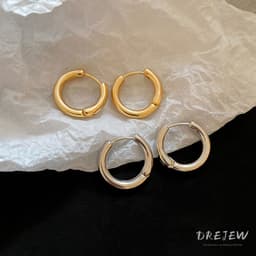 Thumbnail Drejew Ánh Sáng Âu Mỹ Sang Trọng Tròn Bóng Khóa Tai retro Thời Trang Bông Tai Nữ Cá Tính Đa Năng Bông Tai 1