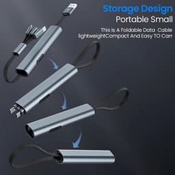 Thumbnail Cáp sạc nhanh 3 trong 1 hóa đơn, Bộ sạc hóa đơn 3 trong một, Cáp di động 3 trong 1, Cáp sạc nhanh 3 trong 1, Cáp dữ liệu có thể thu vào 9ft cho nhiều thiết bị 4