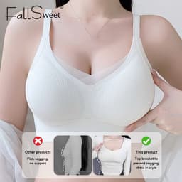Thumbnail Fallsweet Nữ Liền Mạch Cố Định Cup Áo Lót Đẩy Lên Mềm Hỗ Trợ Mỏng Cốc Nâng Đồ Lót Không Dây Ấm Đồng M-2XL 4