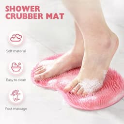 Thumbnail Miếng đệm Massage chà chân & lưng tắm, Miếng đệm làm sạch lưng chân nâng cấp 2025, Tấm chà bàn chân bằng silicon Tấm chà sàn treo tường Cốc hút tắm cho nam giới 1