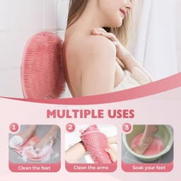 Thumbnail Miếng đệm Massage chà chân & lưng tắm, Miếng đệm làm sạch lưng chân nâng cấp 2025, Tấm chà bàn chân bằng silicon Tấm chà sàn treo tường Cốc hút tắm cho nam giới 4