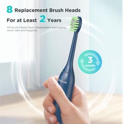 Thumbnail Bàn chải đánh răng điện siêu âm Fairywill, rung 42000HZ / phút 8 đầu sạc cho người lớn, sạc đầy 4h cho 100 ngày 3