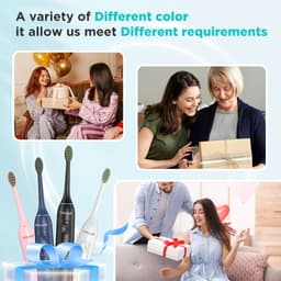 Thumbnail Bàn chải đánh răng điện siêu âm Fairywill, rung 42000HZ / phút 8 đầu sạc cho người lớn, sạc đầy 4h cho 100 ngày 1