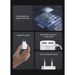 Thumbnail Bộ sạc Awei C5 3 in 1 Sạc nhanh Type C 2 cổng USB EU 5V / 2.4A chính hãng An Toàn Ổn Định 2
