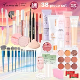 Thumbnail Lameila 38 Miếng Trang Điểm Mặt Bộ Mỹ Phẩm Bút Kẻ Mắt Son Môi Phấn Mắt Cọ Trang Điểm BB Kem Chống Nắng Kem Tông Đơ Lông Mày Chống Thấm Nước Người Mới Bắt Đầu Phải Có 1