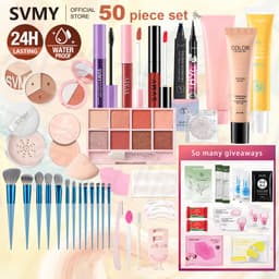 Thumbnail Svmy 50 Miếng Trang Điểm Mặt Mỹ Phẩm Bộ Kem Chống Nắng Ép Kem Nền Phấn Mắt Cọ Trang Điểm Son Môi Bút Chì Lông Mày Người Mới Chống Thấm Nước Chống Mồ Hôi 1