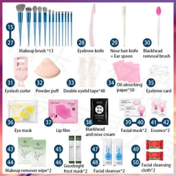 Thumbnail Svmy 50 Miếng Trang Điểm Mặt Mỹ Phẩm Bộ Kem Chống Nắng Ép Kem Nền Phấn Mắt Cọ Trang Điểm Son Môi Bút Chì Lông Mày Người Mới Chống Thấm Nước Chống Mồ Hôi 3