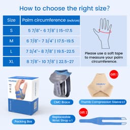 Thumbnail Velpeau CMC Nẹp ngón tay cái cho bệnh viêm xương khớp - với Nẹp hạn chế bộ nhớ hình dạng, Bộ ổn định khớp CMC, Viêm khớp ngón tay cái cơ bản Giảm đau và hỗ trợ cho phụ nữ và nam giới 2