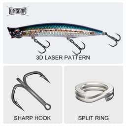 Thumbnail Kingdom Nổi Mồi Câu Cá Topwater Popper 7.5g 12.8g 18.5g Đúc Xa Mồi Cứng Nhân Tạo Chất Lượng Cao Wobblers 3