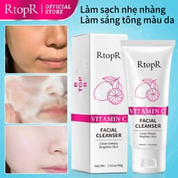 Thumbnail Sữa Rửa Mặt Tạo Bọt Vitamin c RtopR Cải Thiện Da Mụn Đầu Đen Kiềm Dầu Làm Sạch Da Lỗ Chân Lông Hỗ Trợ Da Dầu/ Da Khô/ Da Hỗn Hợp Cleanser Sâu Kiềm Dầu Cho Da Mụn Deep Cleansing Foam 40g 1