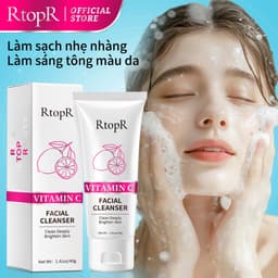 Thumbnail Sữa Rửa Mặt Tạo Bọt Vitamin c RtopR Cải Thiện Da Mụn Đầu Đen Kiềm Dầu Làm Sạch Da Lỗ Chân Lông Hỗ Trợ Da Dầu/ Da Khô/ Da Hỗn Hợp Cleanser Sâu Kiềm Dầu Cho Da Mụn Deep Cleansing Foam 40g 2