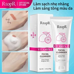 Thumbnail Sữa Rửa Mặt Tạo Bọt Vitamin c RtopR Cải Thiện Da Mụn Đầu Đen Kiềm Dầu Làm Sạch Da Lỗ Chân Lông Hỗ Trợ Da Dầu/ Da Khô/ Da Hỗn Hợp Cleanser Sâu Kiềm Dầu Cho Da Mụn Deep Cleansing Foam 40g 3