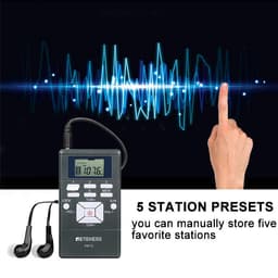 Thumbnail Radio Retekess Pr13 Fm Mini Xách Tay Với Đồng Hồ Kỹ Thuật Số 24 Giờ 2