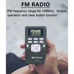 Thumbnail Radio Retekess Pr13 Fm Mini Xách Tay Với Đồng Hồ Kỹ Thuật Số 24 Giờ 3