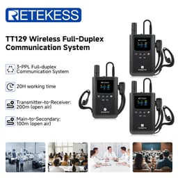 Thumbnail Retekess TT129 Hướng dẫn du lịch Gystem Wireless Hỗ trợ nói đồng thời ba cấp độ Giảm tiếng ồn Khoảng cách dài cho bài giảng Đào tạo doanh nghiệp 1