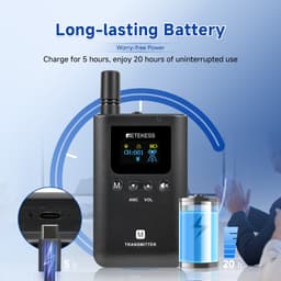 Thumbnail Retekess TT129 Hướng dẫn du lịch Gystem Wireless Hỗ trợ nói đồng thời ba cấp độ Giảm tiếng ồn Khoảng cách dài cho bài giảng Đào tạo doanh nghiệp 3