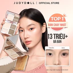 Thumbnail Bảng Phấn Bắt Sáng Tạo Khối JUDYDOLL 9g Lâu Trôi Lên Màu Chuẩn Tự Nhiên Mịn Màng Hiệu Ứng 3D Bắt Sáng Màu Bóng 4 Trong 1 1