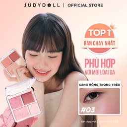 Thumbnail Bảng Phấn Má Hồng Bắt Sáng JUDYDOLL 4 Ô Tông Lì Đa Năng Mềm Mịn Trang Điểm Tự Nhiên Lâu Trôi 1