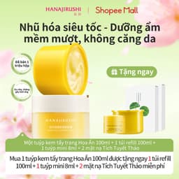Thumbnail HANAJIRUSHI 【CHÍNH HẢNG】Tẩy Trang Hoa Ấn 100ml + 8ml & Mặt Nạ Rau Má - Combo 3in1 Sạch Sâu, Dịu Da, Kiềm Dầu (Cho Da Nhạy Cảm) 1