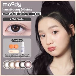 Thumbnail Kính áp tròng 6 tháng moody màu nâu/đen tự nhiên, có độ cận 0-7, độ giãn tròng 14.0 – 14.5mm 1