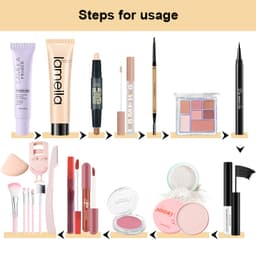 Thumbnail LAMEILA bộ trang điểm 17 sản phẩm Son môi+Mascara+kẻ mắt+Bàn chải trang điểm+Chất lỏng concealer+Lông mi clip+Lông mày dao+Nhãn bóng đĩa 1
