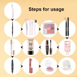 Thumbnail Bộ chăm sóc sắc đẹp Lameila Mascara + Phấn mắt + Son môi + Kem BB + Kem che khuyết điểm + Que che khuyết điểm + Phấn phủ + Phấn má hồng + Bút kẻ mắt + Bút chì kẻ mày + Dao lông mày + Kẹp lông mi + Cọ trang điểm * 5 Bộ nhiều người mới bắt đầu 1