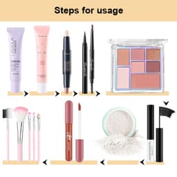 Thumbnail Bộ mỹ phẩm 9 món LAMEILA son môi lì+Mascara+chì kẻ mày+kẻ mắt+tạo đường viền+phấn mắt 7 màu+phấn phủ+kem nền+kem lót 1