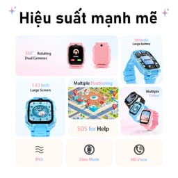 Thumbnail Đồng hồ thông minh trẻ em Awei có Camera kép theo dõi GPS có khe cắm thẻ SIM IP65 chống nước 1