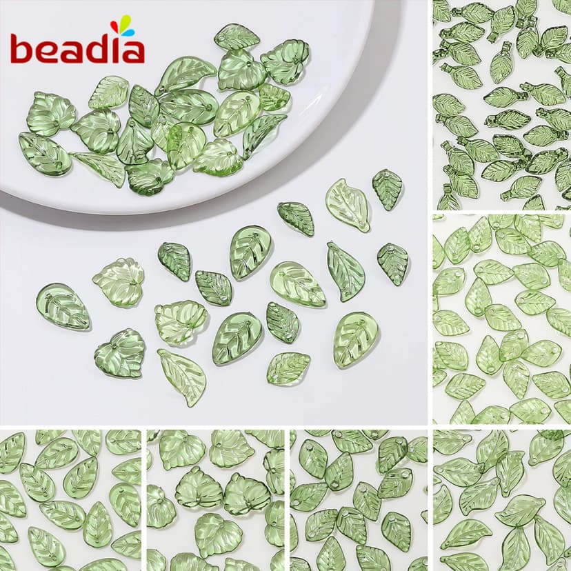 Ảnh Beadia mùa hè Set 10-50 hạt cườm BEADIA hình lá mini tự làm trang sức tiện lợi 1
